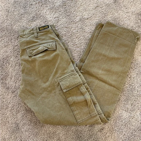 Iron Heart 11oz Herringbone Cargo pants - Khaki